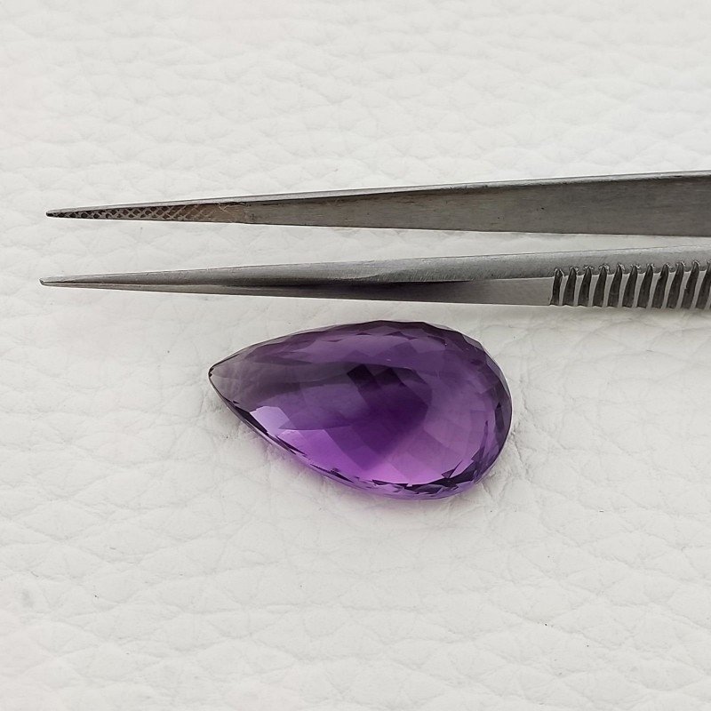 Ametista Naturale Taglio Goccia Sfaccettata Fatto a Mano Gemma Sciolte 22X14X9mm 17,95 Carati 1pz