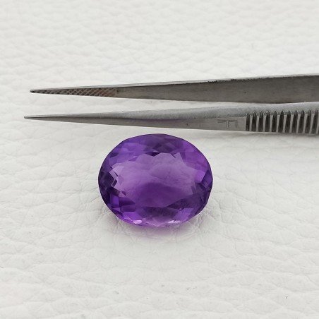 Ametista Naturale Taglio Ovale Sfaccettata Fatto a Mano Gemma Sciolta 14X18X10mm 17,50 Carati 1pz