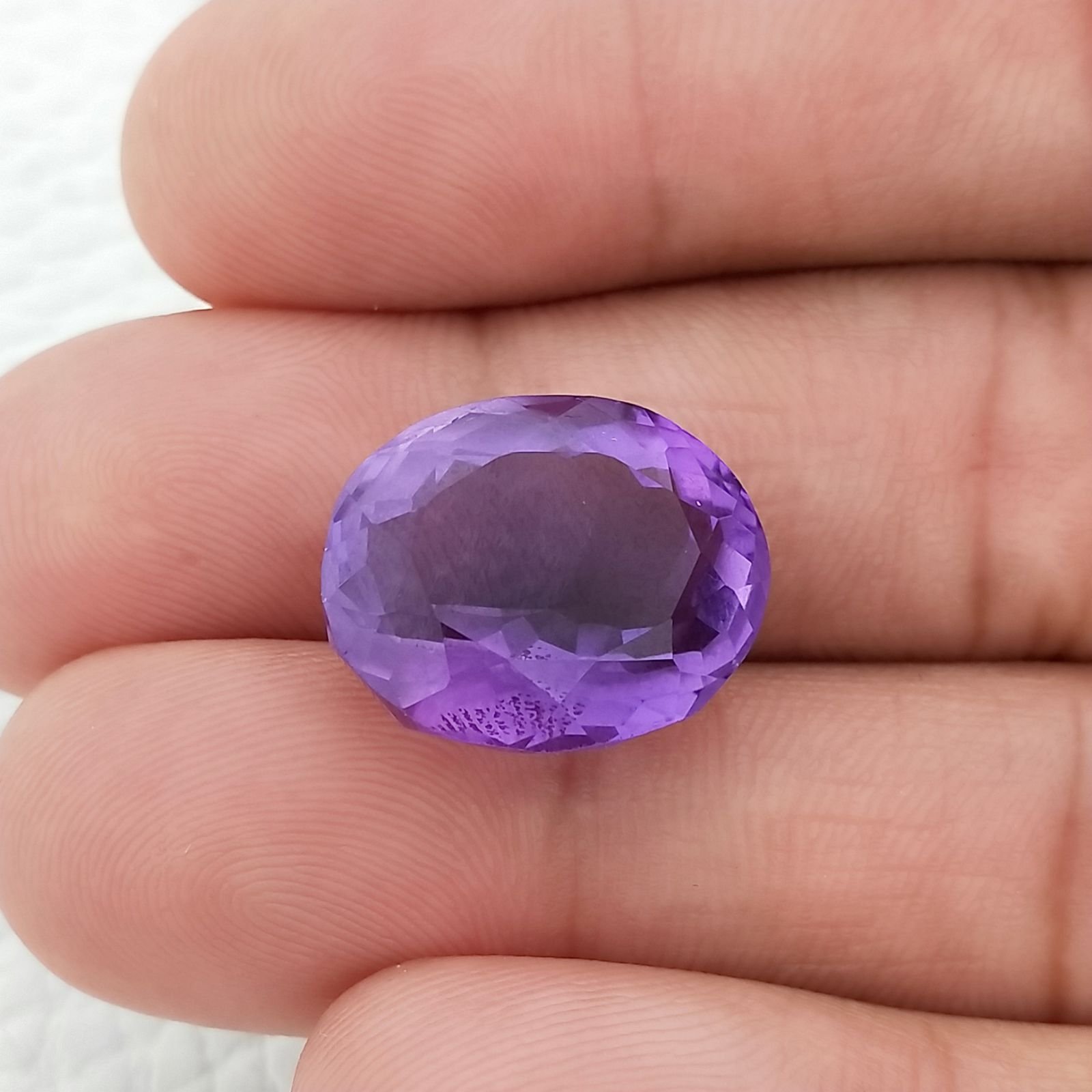 Ametista Naturale Taglio Ovale Sfaccettata Fatto a Mano Gemma Sciolta 14X18X10mm 17,50 Carati 1pz