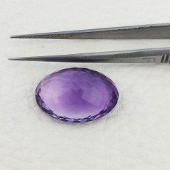 Ametista Naturale Taglio Ovale Sfaccettata Fatto a Mano Gemma Sciolta 14,5X20X8,70mm 16,55 Carati 1pz