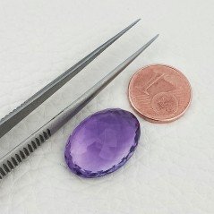 Ametista Naturale Taglio Ovale Sfaccettata Fatto a Mano Gemma Sciolta 14,5X20X8,70mm 16,55 Carati 1pz