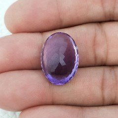 Ametista Naturale Taglio Ovale Sfaccettata Fatto a Mano Gemma Sciolta 14,5X20X8,70mm 16,55 Carati 1pz