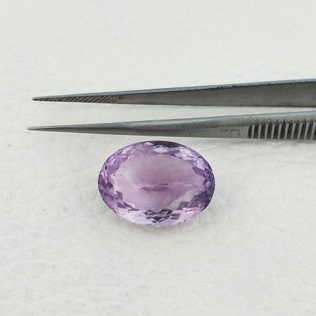 Ametista Naturale Taglio Ovale Sfaccettata Fatto a Mano Gemma Sciolta 14X19X8,7mm 15,10 Carati 1pz