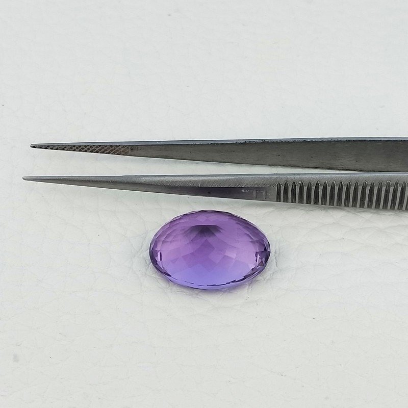 Ametista Naturale Taglio Ovale Sfaccettata Fatto a Mano Gemma Sciolta 13X18X8,5mm 12,35 Carati 1pz