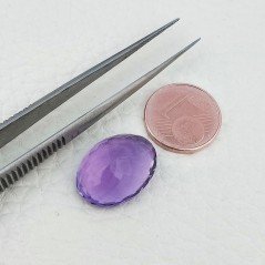 Ametista Naturale Taglio Ovale Sfaccettata Fatto a Mano Gemma Sciolta 13X18X8,5mm 12,35 Carati 1pz