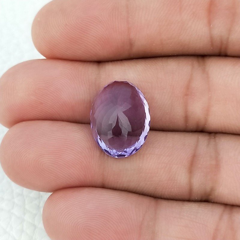 Ametista Naturale Taglio Ovale Sfaccettata Fatto a Mano Gemma Sciolta 13X18X8,5mm 12,35 Carati 1pz