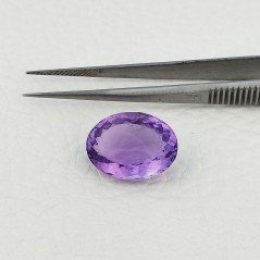 Ametista Naturale Taglio Ovale Sfaccettata Fatto a Mano Gemma Sciolta 13X17,5X8,2mm 11,85 Carati 1pz