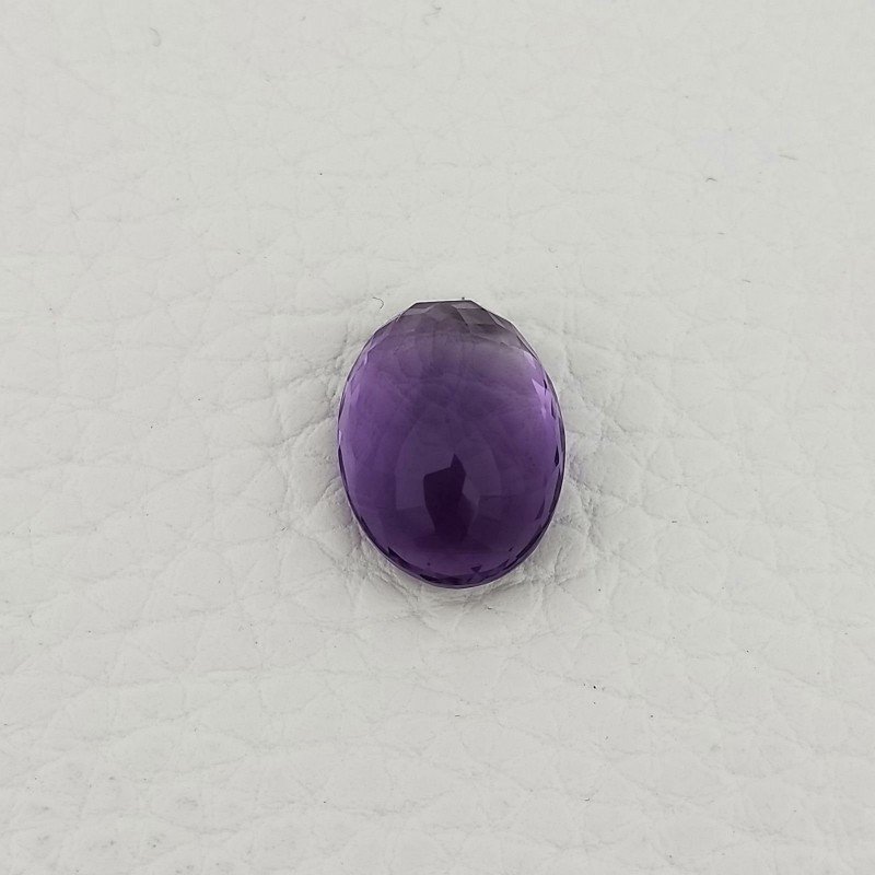 Gemma Sciolta di Ametista Naturale, Taglio Ovale Sfaccettato a Mano, 12x16x8 mm, 9,95 ct