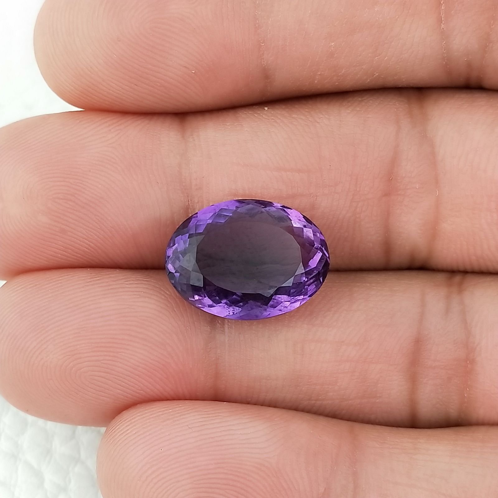 Ametista Naturale Taglio Ovale Sfaccettata Fatto a Mano Gemma Sciolta 12X16X8mm 9,95 Carati 1pz