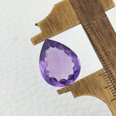 Ametista Naturale Taglio Goccia Sfaccettata Fatto a Mano Gemma Sciolta 13X17X6mm 8,25 Carati 1pz