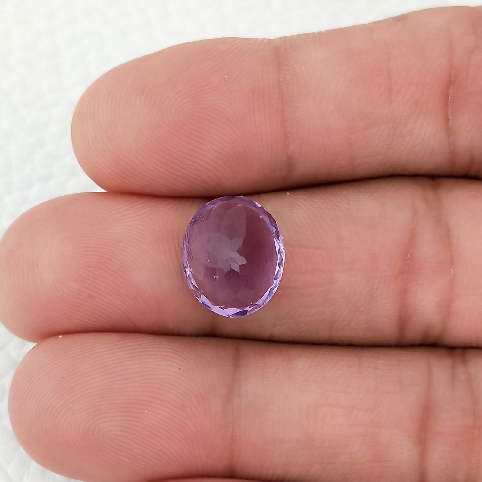 Ametista Naturale Taglio Ovale Sfaccettata Fatto a Mano Gemma Sciolta 11X13X7mm 5,65 Carati 1pz