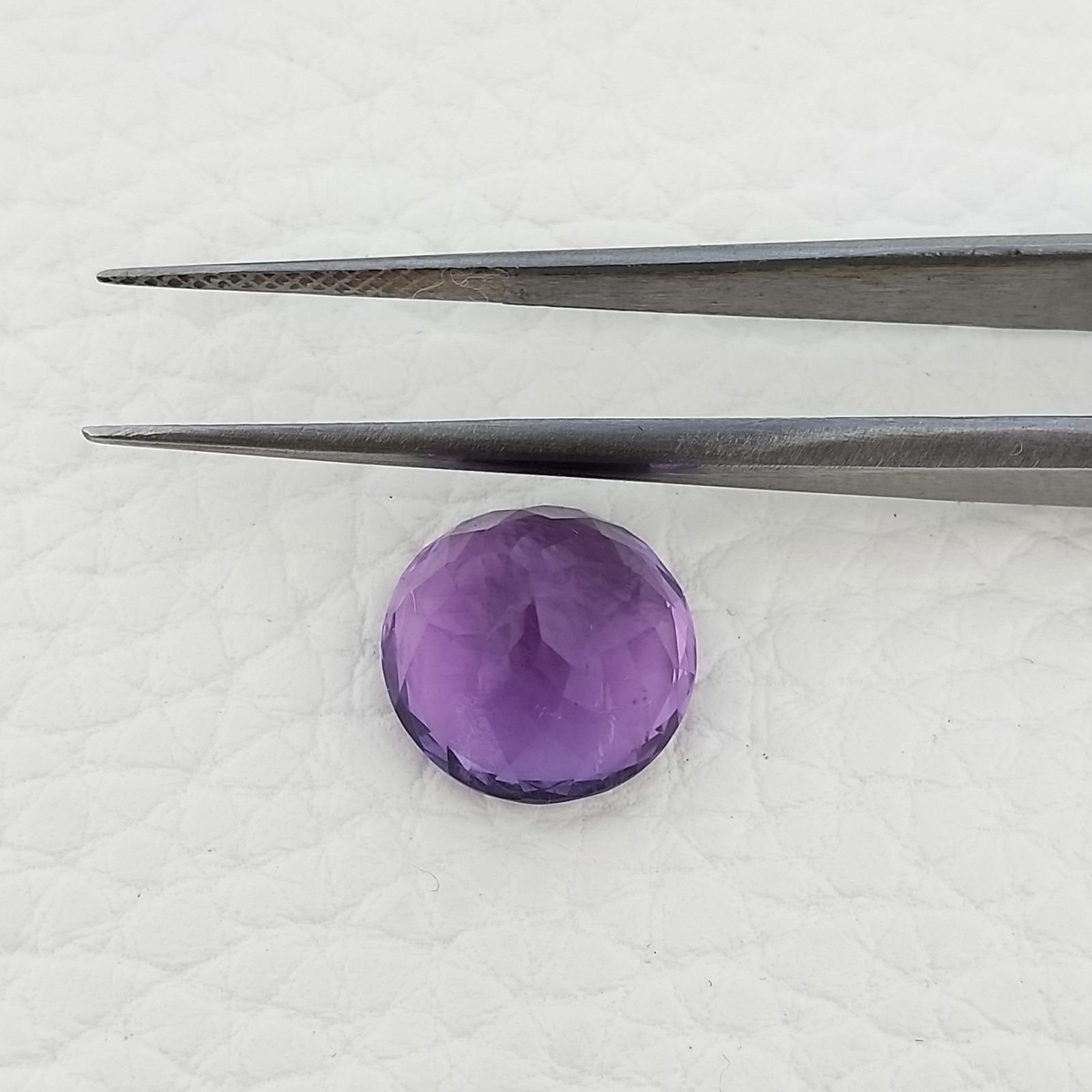 Ametista Naturale Taglio Tondo Sfaccettata Fatto a Mano Gemma Sciolta 11,5X7,6mm 5,65 Carati 1pz