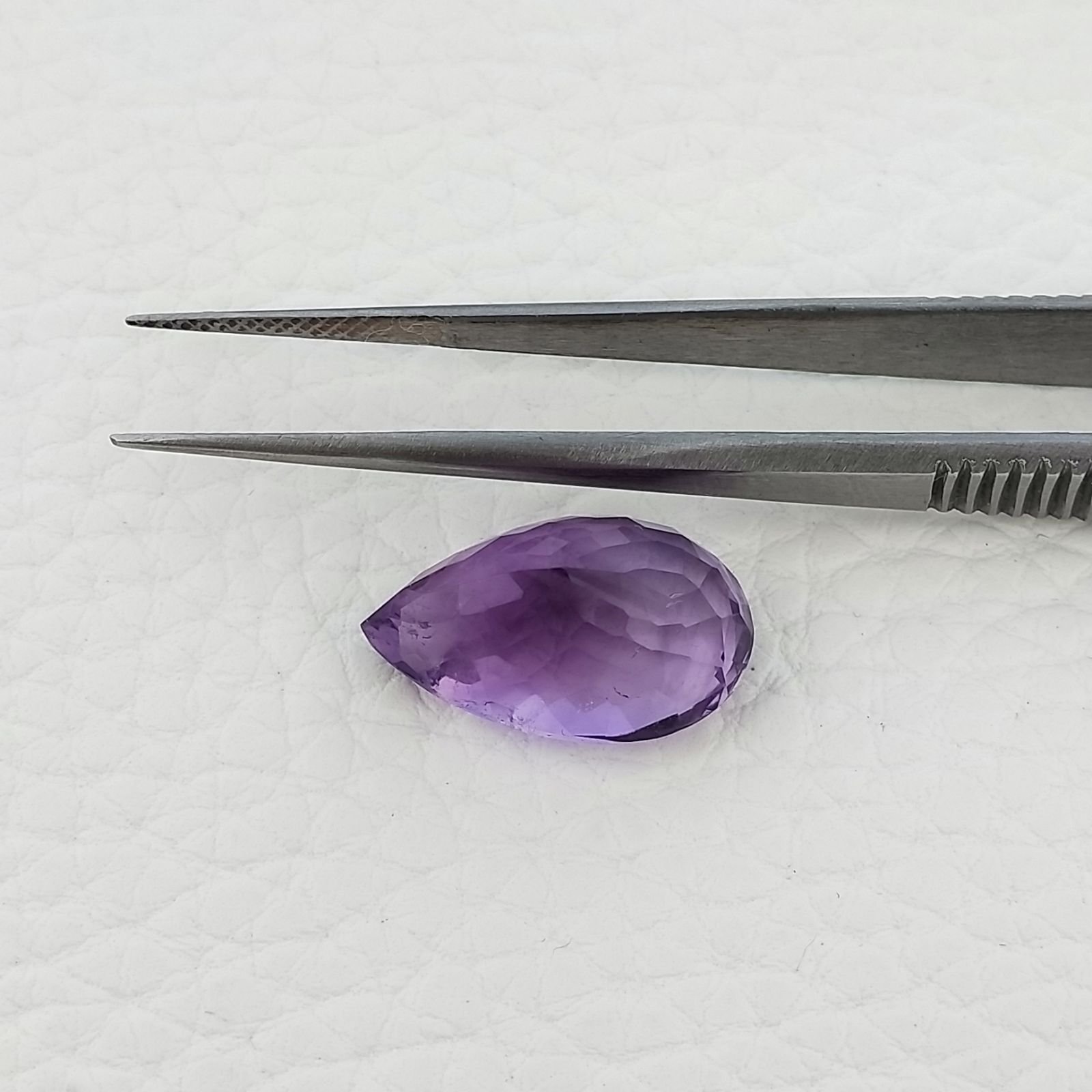 Ametista Naturale Taglio Goccia Sfaccettata Fatto a Mano Gemma Sciolta 11X18x9,4mm 11,20 Carati 1pz