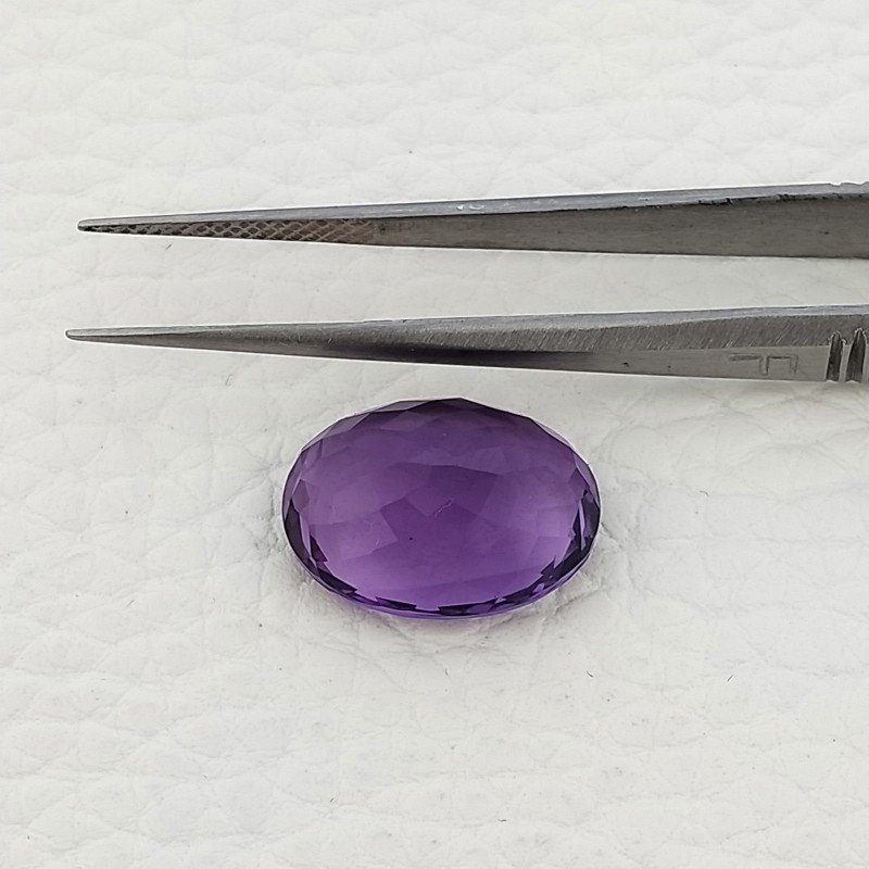 Ametista Naturale Taglio Ovale Sfaccettata Fatto a Mano Gemma Sciolta 12X16X7mm 8,85 Carati 1pz