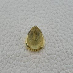 Quarzo Limone Naturale Taglio Goccia Sfaccettato a Mano Gemma Sciolta 14X20X9,6mm 13.60 Carati 1pz
