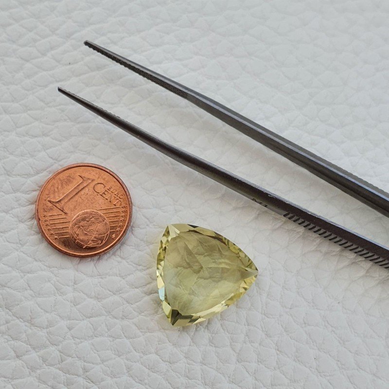 Quarzo Limone Naturale Taglio Trillion Sfaccettato a Mano Gemma Sciolta 17X17X9,6mm 14.05 Carati 1pz Quarzo Limone Naturale Taglio Trillion Sfaccettato a Mano Gemma Sciolta 17X17X9,6mm 14.05 Carati 1pz