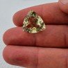 Quarzo Limone Naturale Taglio Trillion Sfaccettato a Mano Gemma Sciolta 17X17X9,6mm 14.05 Carati 1pz