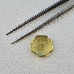 Quarzo Limone Naturale Taglio Ottagono Sfaccettato a Mano Gemma Sciolta 18X18X11,5mm 22.75 Carati 1pz