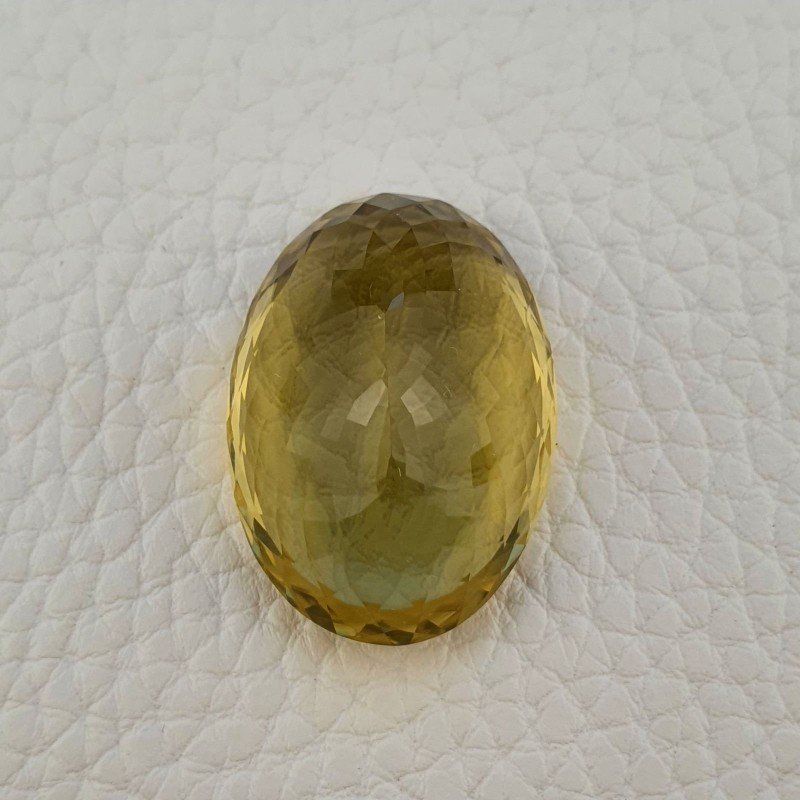 Quarzo Limone Naturale Taglio Ovale Sfaccettato a Mano Gemma Sciolta 30x21x15mm 55,00 Carati 1pz