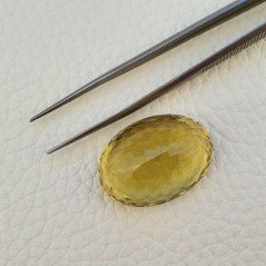 Quarzo Limone Naturale Taglio Ovale Sfaccettato a Mano Gemma Sciolta 30x21x15mm 55,00 Carati 1pz