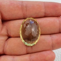 Quarzo Limone Naturale Taglio Ovale Sfaccettato a Mano Gemma Sciolta 30x21x15mm 55,00 Carati 1pz