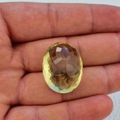 Quarzo Limone Naturale Taglio Ovale Sfaccettato a Mano Gemma Sciolta 28x22x16mm 60,30 Carati 1pz