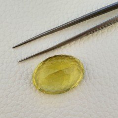 Quarzo Limone Naturale Taglio Ovale Sfaccettato a Mano Gemma Sciolta 31x23x16mm 65,40 Carati 1pz Quarzo Limone Naturale Taglio Ovale Sfaccettato a Mano Gemma Sciolta 31x23x16mm 65,40 Carati 1pz