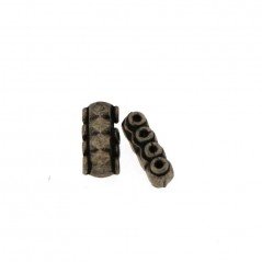 Distanziatore In Ottone Forma Barretta 4 Fili Ethnico Ossidato 04X16mm-Argentato 1pz