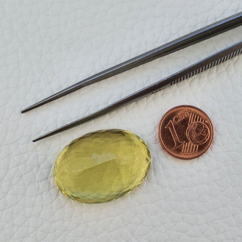 Quarzo Limone Naturale Taglio Ovale Sfaccettato a Mano Gemma Sciolta 29x21x14mm 51,20 Carati 1pz Quarzo Limone Naturale Taglio Ovale Sfaccettato a Mano Gemma Sciolta 29x21x14mm 51,20 Carati 1pz