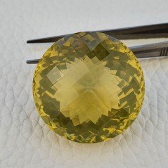 Quarzo Limone Naturale Taglio Tondo Sfaccettato a Mano Gemma Sciolta 32x32x20mm 112,50 Carati 1pz