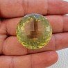 Quarzo Limone Naturale Taglio Tondo Sfaccettato a Mano Gemma Sciolta 32x32x20mm 112,50 Carati 1pz