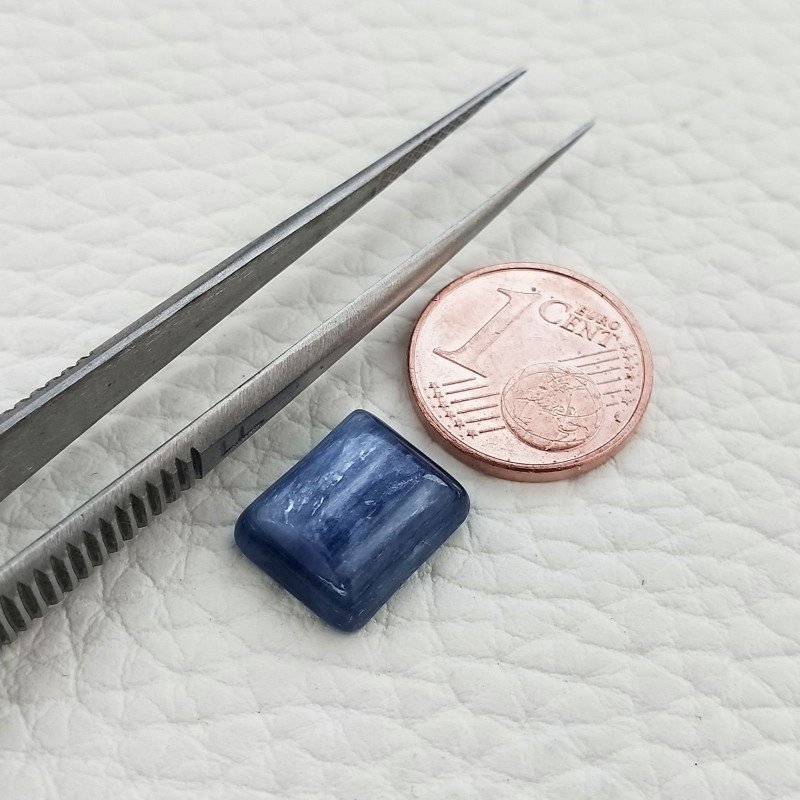 Cianite Naturale Forma Rettangolare Piatto Cabochon Liscio Fatto a Mano 10X12mm 7,80 Carati 1pz