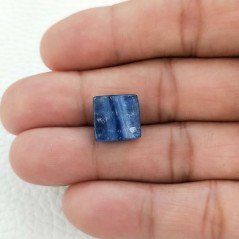 Cianite Naturale Forma Quadrato Piatto Cabochon Liscio Fatto a Mano 12mm 9,30 Carati 1pz
