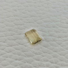 Acquamarina Gialla Naturale Taglio Smeraldo Ottagono Sfaccettata Fatto a Mano Gemma Sciolta 6x8mm AA 1,30 Carati 1pz