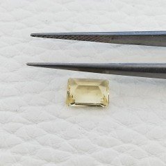 Acquamarina Gialla Naturale Taglio Smeraldo Ottagono Sfaccettata Fatto a Mano Gemma Sciolta 6x8mm AA 1,30 Carati 1pz