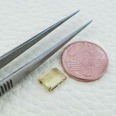 Acquamarina Gialla Naturale Taglio Smeraldo Ottagono Sfaccettata Fatto a Mano Gemma Sciolta 6x8mm AA 1,30 Carati 1pz