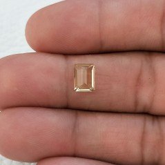 Acquamarina Gialla Naturale Taglio Smeraldo Ottagono Sfaccettata Fatto a Mano Gemma Sciolta 6x8mm AA 1,30 Carati 1pz