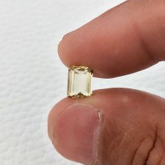 Acquamarina Gialla Naturale Taglio Smeraldo Ottagono Sfaccettata Fatto a Mano Gemma Sciolta 6x8mm AA 1,30 Carati 1pz