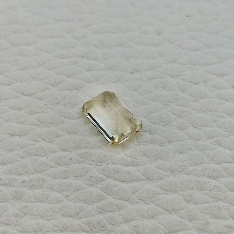 Acquamarina Gialla Naturale Taglio Smeraldo Ottagono Sfaccettata Fatto a Mano Gemma Sciolta 6x10mm AA 2,05 Carati 1pz