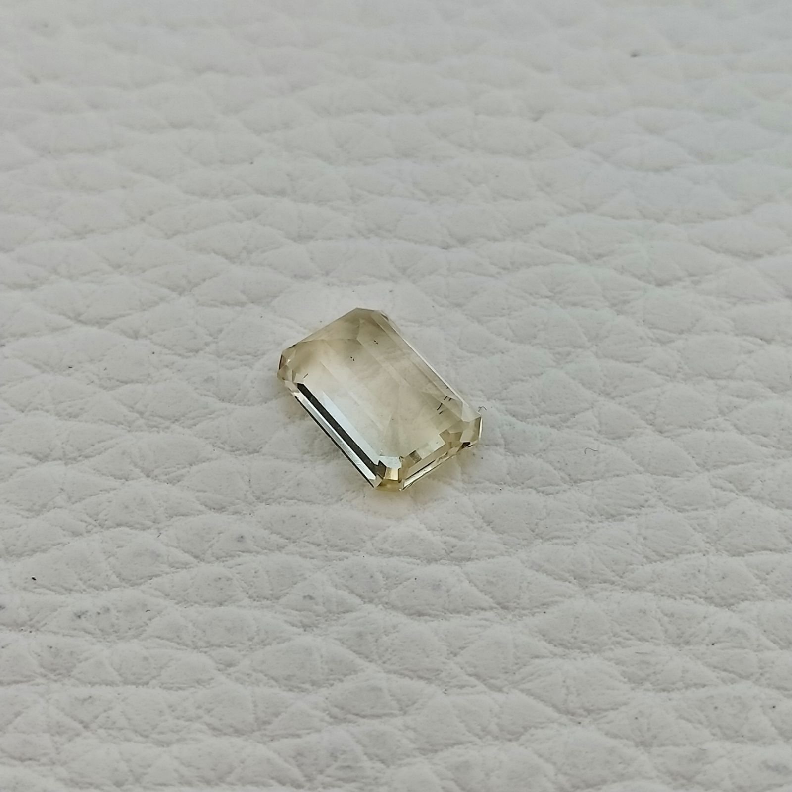 Acquamarina Gialla Naturale Taglio Smeraldo Ottagono Sfaccettata Fatto a Mano Gemma Sciolta 6x10mm AA 2,05 Carati 1pz