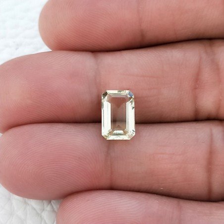 Acquamarina Gialla Naturale Taglio Smeraldo Ottagono Sfaccettata Fatto a Mano Gemma Sciolta 6x10mm AA 2,05 Carati 1pz