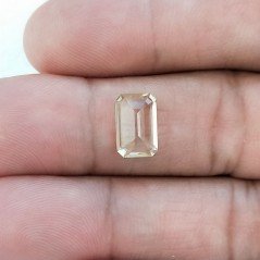 Gemma Sciolta di Acquamarina Gialla Naturale (AA), Taglio Smeraldo Ottagono Sfaccettato a Mano, 6x10 mm, 2,05 ct