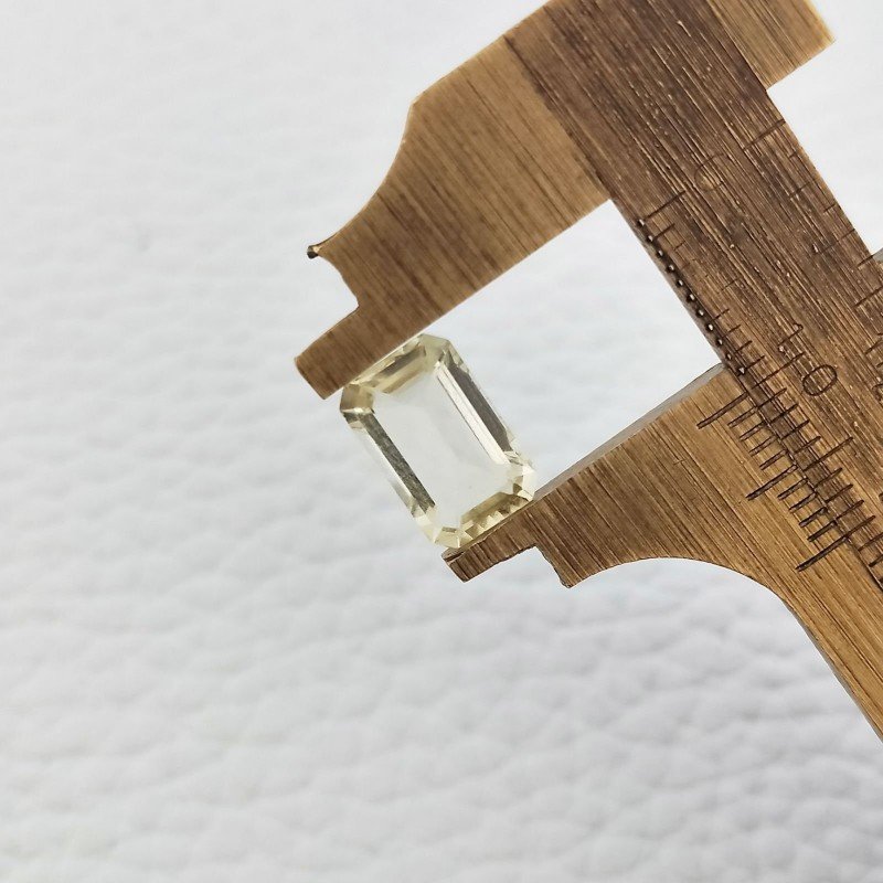 Acquamarina Gialla Naturale Taglio Smeraldo Ottagono Sfaccettata Fatto a Mano Gemma Sciolta 6x10mm AA 2,05 Carati 1pz