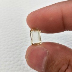 Gemma Sciolta di Acquamarina Gialla Naturale (AA), Taglio Smeraldo Ottagono Sfaccettato a Mano, 6x10 mm, 2,05 ct