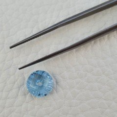 Topazio Azzurro Blu Svizzero Taglio Rondelle Forate Piatto Briollette Sfacettata Fatto a Mano 10X10X5mm 4,05 Carati 1pz