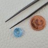 Topazio Azzurro Blu Svizzero Taglio Rondelle Forate Piatto Briollette Sfacettata Fatto a Mano 10X10X5mm 4,05 Carati 1pz