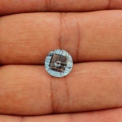 Topazio Azzurro Blu Svizzero Taglio Rondelle Forate Piatto Briollette Sfacettata Fatto a Mano 10X10X5mm 4,05 Carati 1pz