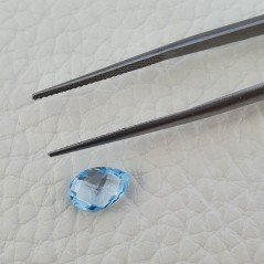 Topazio Azzurro Blu Svizzero Taglio Goccia Piatto Briollette Sfacettata Fatto a Mano 6x9mm 1pz