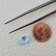 Topazio Azzurro Blu Svizzero Taglio Goccia Piatto Briollette Sfacettata Fatto a Mano 6x9mm 1pz