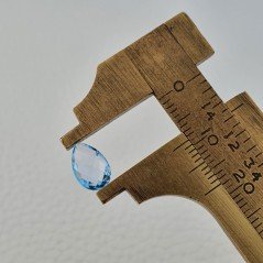 Topazio Azzurro Blu Svizzero Taglio Goccia Piatto Briollette Sfacettata Fatto a Mano 6x9mm 1pz